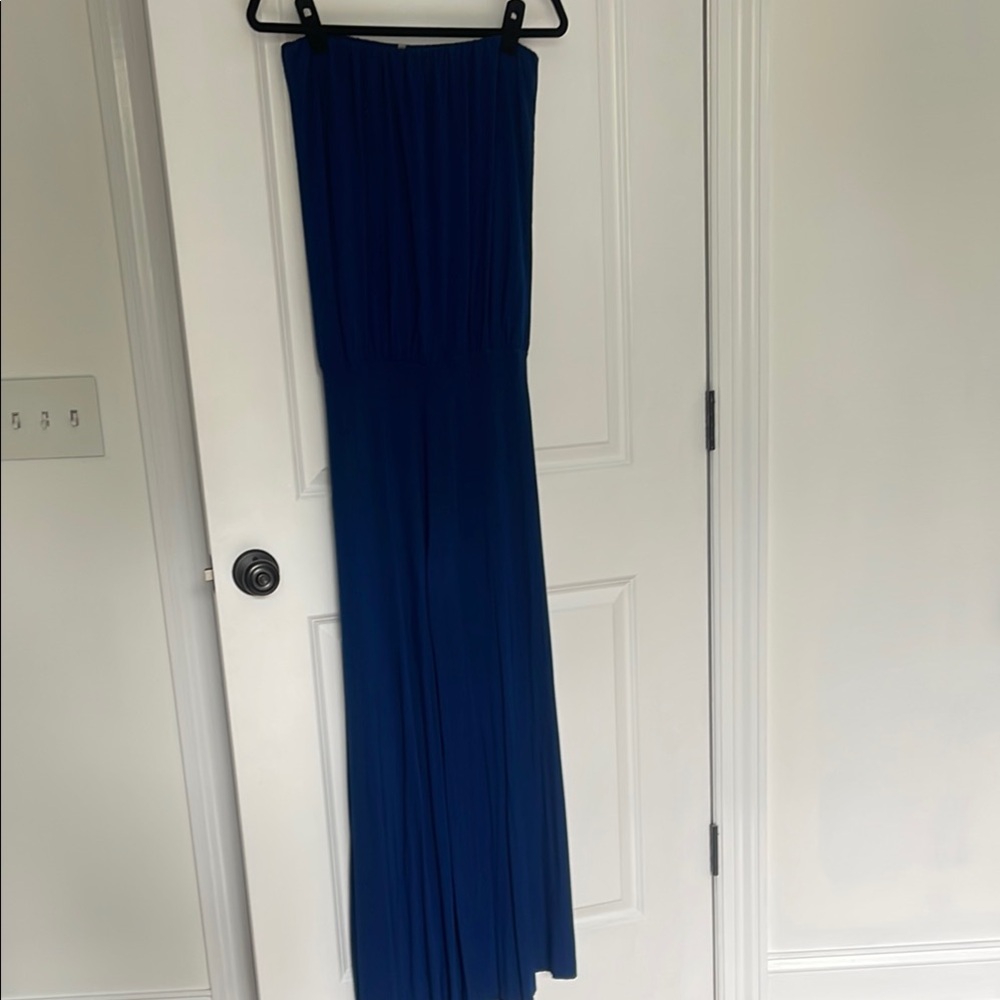 Young Fabulous & Broke Blue Pleated Maxi Jumpsuit